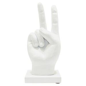 Adam & Friends Home Decor Peace Sign Sculpture | 1-Piece | White